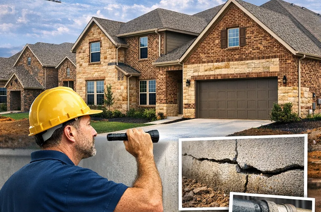 a texas home inspector investigating foundation issues